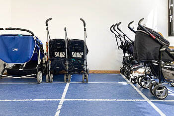 Kita Little Giants München Ramersdorf Neuperlach - Raum mit Kinderwagen