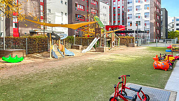 Kita Kleine Riesen Esslingen Hengstenberg Areal - Außengelände und Spielplatz